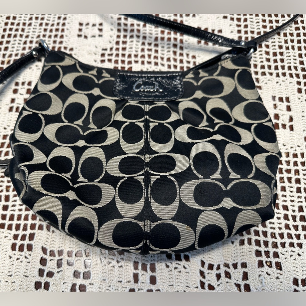 Coach black signature small cross body